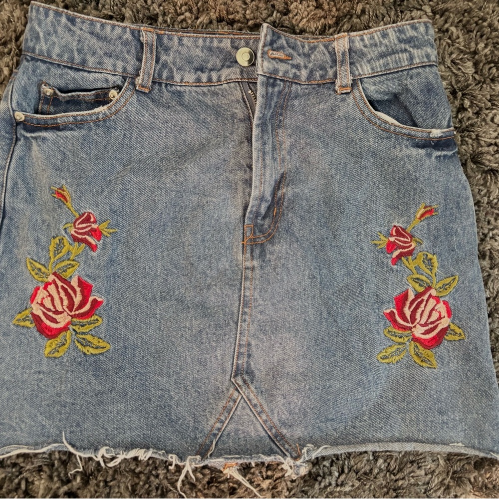 JustFab Blue Denim Skirt